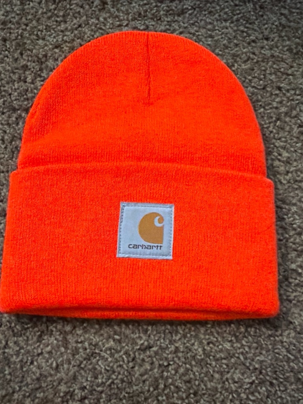 Carhartt Orange Fold-Over Cuff Beanie